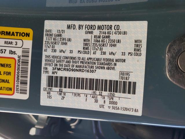 Photo 10 from auction – 2022 FORD BRONCO SPO with VIN 3FMCR9D90NRD16307