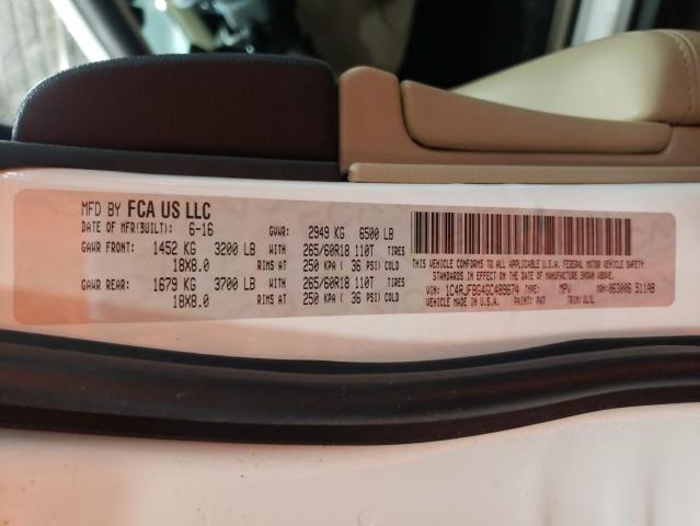 Photo 10 from auction – 2016 JEEP GRAND CHER with VIN 1C4RJFBG4GC489674