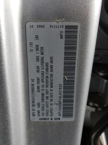 Photo 10 from auction – 2004 PORSCHE CAYENNE with VIN WP1AA29P14LA21522