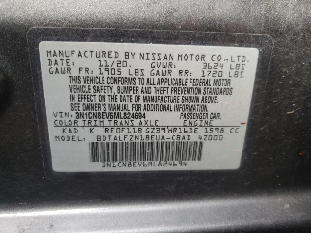 Photo 10 from auction – 2021 NISSAN VERSA SV with VIN 3N1CN8EV6ML824694