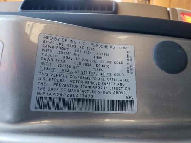 Photo 10 from auction – 2008 PORSCHE CAYENNE with VIN WP1AA29P28LA17470