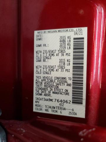Photo 10 from auction – 2021 NISSAN ROGUE S with VIN 5N1AT3AA9MC764062