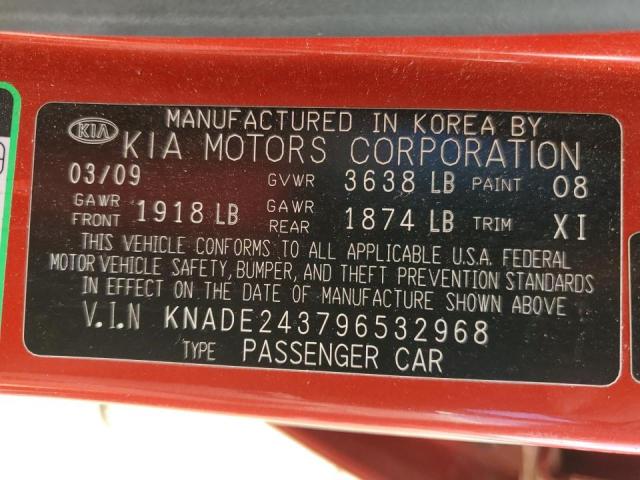 Photo 10 from auction – 2009 KIA RIO 5 SX with VIN KNADE243796532968
