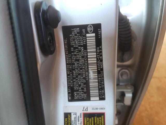 Photo 10 from auction – 2012 TOYOTA CAMRY BASE with VIN 4T1BF1FKXCU171952