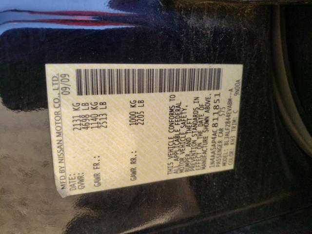 Photo 10 from auction – 2010 NISSAN MAXIMA S with VIN 1N4AA5AP4AC811851