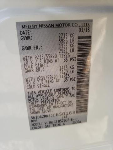 Photo 10 from auction – 2018 NISSAN PATHFINDER with VIN 5N1DR2MM5JC650163