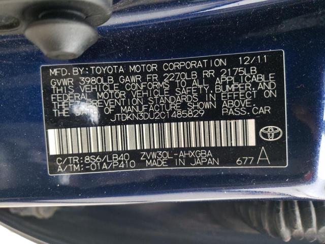 Photo 10 from auction – 2012 TOYOTA PRIUS with VIN JTDKN3DU2C1485829