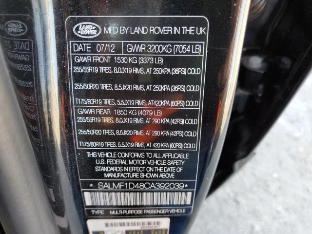 Photo 10 from auction – 2012 LAND ROVER RANGE ROVE with VIN SALMF1D48CA392039