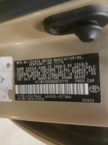 Photo 10 from auction – 2011 TOYOTA CAMRY BASE with VIN 4T1BF3EK5BU676115