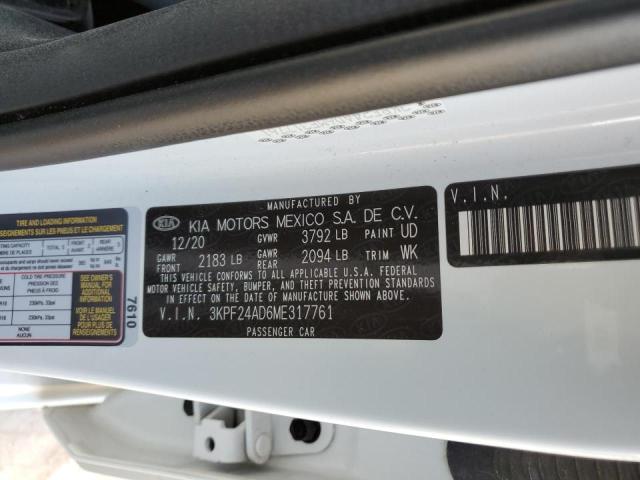 Photo 10 from auction – 2021 KIA FORTE FE with VIN 3KPF24AD6ME317761