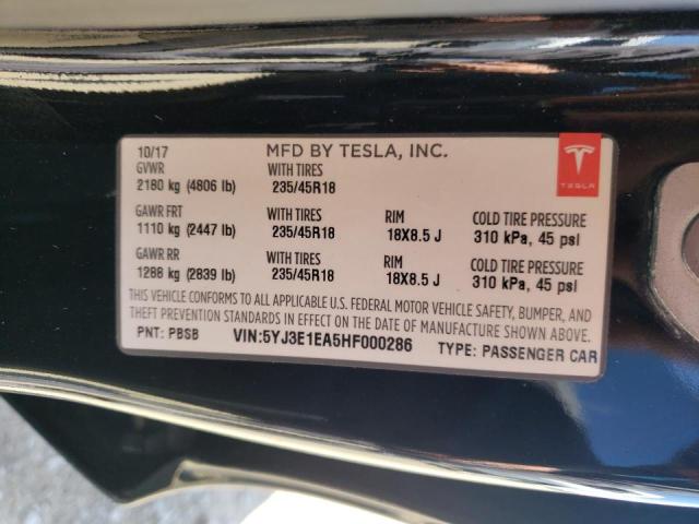 Photo 10 from auction – 2017 TESLA MODEL 3 with VIN 5YJ3E1EA5HF000286