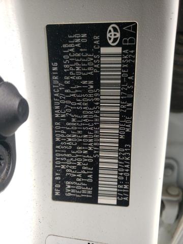 Photo 10 from auction – 2017 TOYOTA COROLLA L with VIN 5YFBURHE1HP654895
