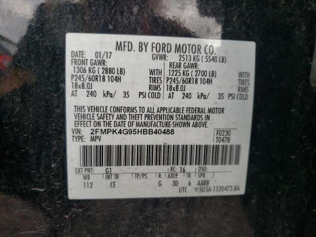 Photo 10 from auction – 2017 FORD EDGE SE with VIN 2FMPK4G95HBB40488