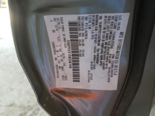 Photo 10 from auction – 2003 FORD TAURUS SES with VIN 1FAFP55213A238148
