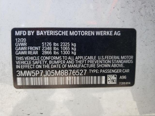 Photo 10 from auction – 2021 BMW 330E with VIN 3MW5P7J05M8B76527