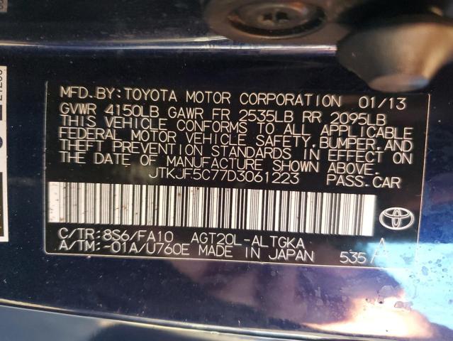 Photo 10 from auction – 2013 TOYOTA SCION TC with VIN JTKJF5C77D3061223