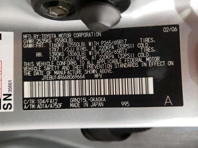 Photo 10 from auction – 2006 TOYOTA 4RUNNER SR with VIN JTEBU14R668069664