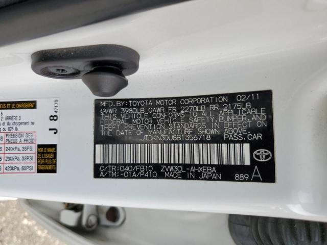Photo 10 from auction – 2011 TOYOTA PRIUS with VIN JTDKN3DU8B1356718