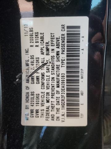 Photo 10 from auction – 2014 HONDA ACCORD LX with VIN 1HGCR2F33EA096063