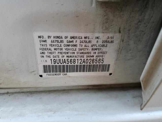 Photo 10 from auction – 2002 ACURA 3.2TL TYPE with VIN 19UUA56812A026565