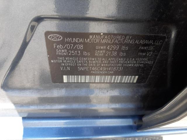 Photo 10 from auction – 2009 HYUNDAI SONATA with VIN 5NPET46C49H418731