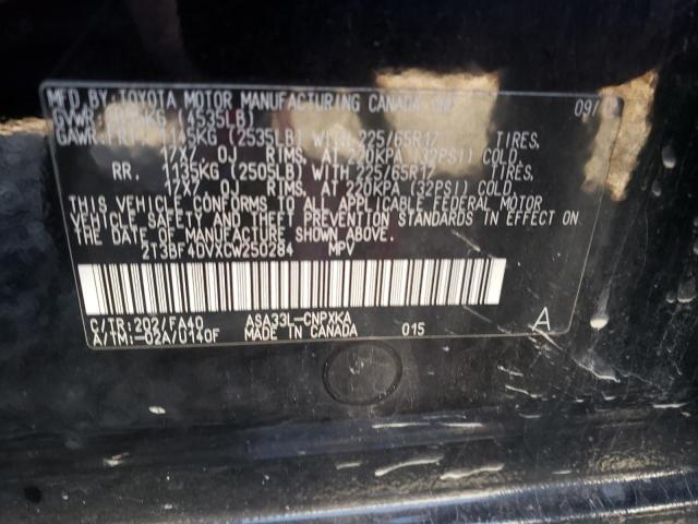Photo 10 from auction – 2012 TOYOTA RAV4 with VIN 2T3BF4DVXCW250284