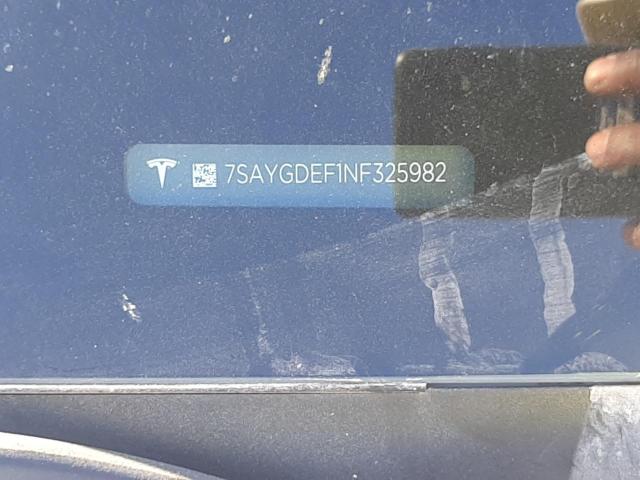 Photo 10 from auction – 2022 TESLA MODEL Y with VIN 7SAYGDEF1NF325982