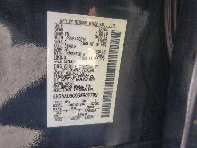 Photo 10 from auction – 2005 INFINITI QX56 with VIN 5N3AA08C95N802799