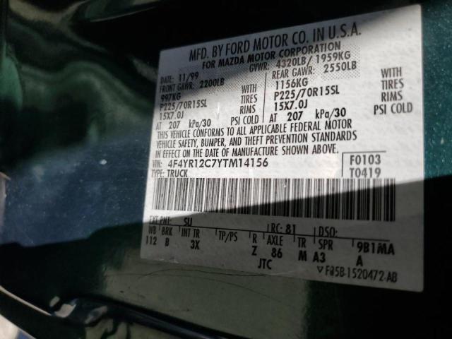 Photo 10 from auction – 2000 MAZDA B2500 with VIN 4F4YR12C7YTM14156