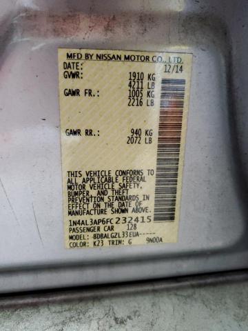Photo 10 from auction – 2015 NISSAN ALTIMA 2.5 with VIN 1N4AL3AP6FC232415