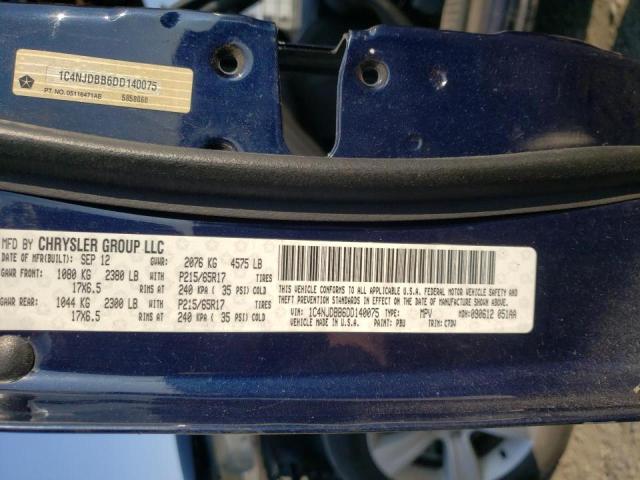 Photo 10 from auction – 2013 JEEP COMPASS SP with VIN 1C4NJDBB6DD140075