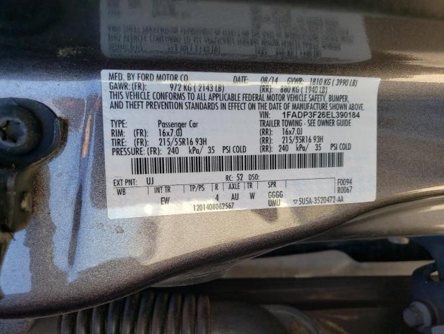 Photo 10 from auction – 2014 FORD FOCUS SE with VIN 1FADP3F26EL390184