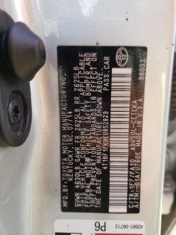 Photo 10 from auction – 2014 TOYOTA CAMRY L with VIN 4T1BF1FK9EU852879