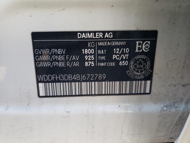 Photo 10 from auction – 2011 MERCEDES-BENZ B200 with VIN WDDFH3DB4BJ672789