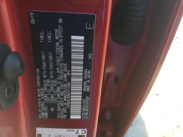 Photo 10 from auction – 2019 TOYOTA 4RUNNER SR with VIN JTEBU5JRXK5713481