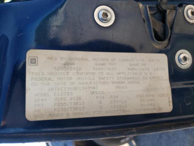 Photo 10 from auction – 1994 GMC SIERRA C15 with VIN 2GTEC19K8R1549941