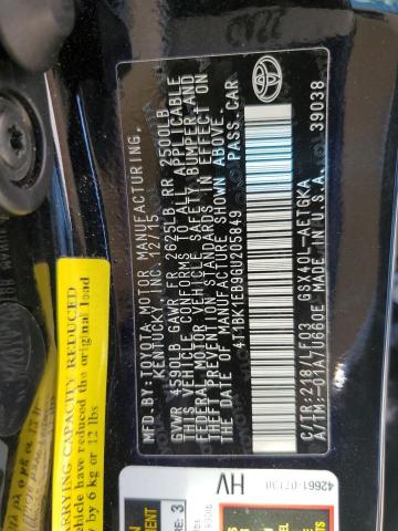 Photo 10 from auction – 2016 TOYOTA AVALON XLE with VIN 4T1BK1EB9GU205849