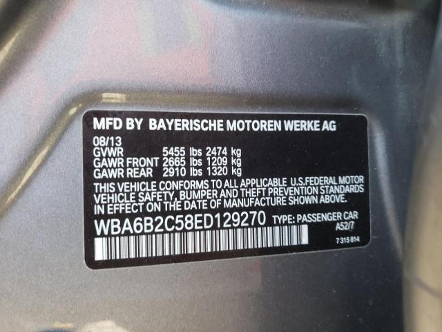 Photo 10 from auction – 2014 BMW 650 I GRAN with VIN WBA6B2C58ED129270