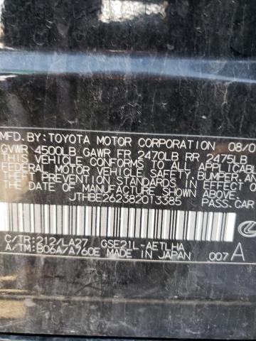 Photo 10 from auction – 2008 LEXUS IS 350 with VIN JTHBE262382013385