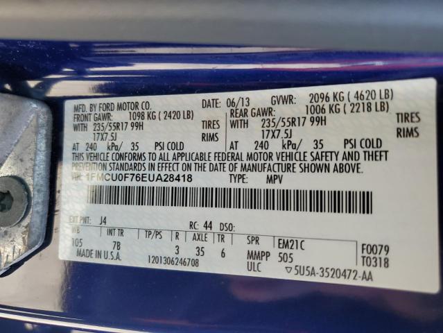 Photo 10 from auction – 2014 FORD ESCAPE S with VIN 1FMCU0F76EUA28418