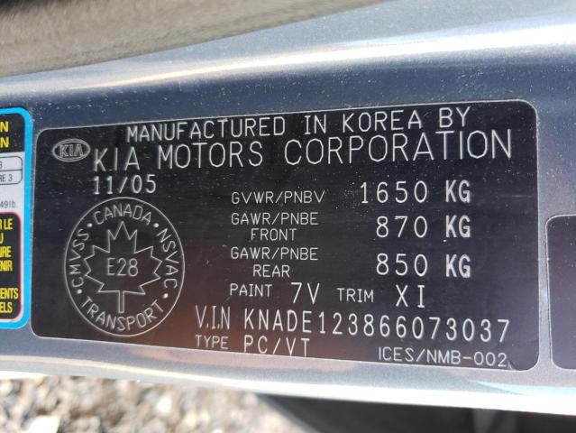Фото 10 с аукциона – 2006 KIA RIO с VIN KNADE123866073037