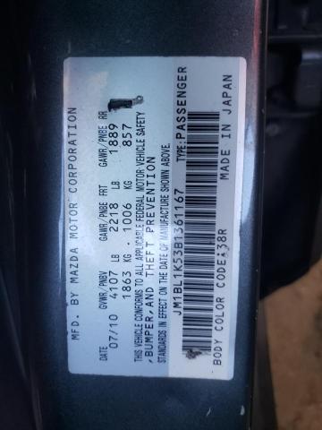Photo 10 from auction – 2011 MAZDA 3 S with VIN JM1BL1K53B1361167