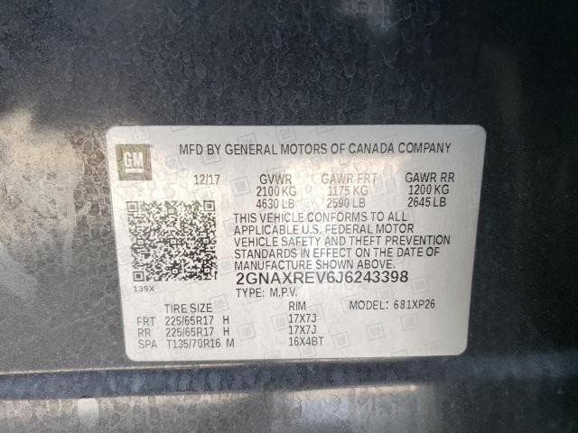 Photo 10 from auction – 2018 CHEVROLET EQUINOX LS with VIN 2GNAXREV6J6243398