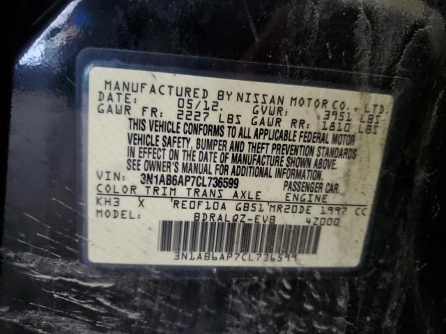 Photo 10 from auction – 2012 NISSAN SENTRA 2.0 with VIN 3N1AB6AP7CL736599
