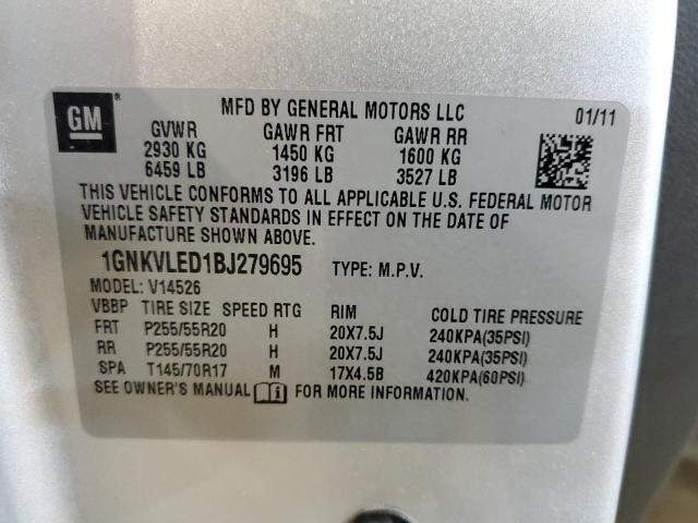 Photo 10 from auction – 2011 CHEVROLET TRAVERSE L with VIN 1GNKVLED1BJ279695