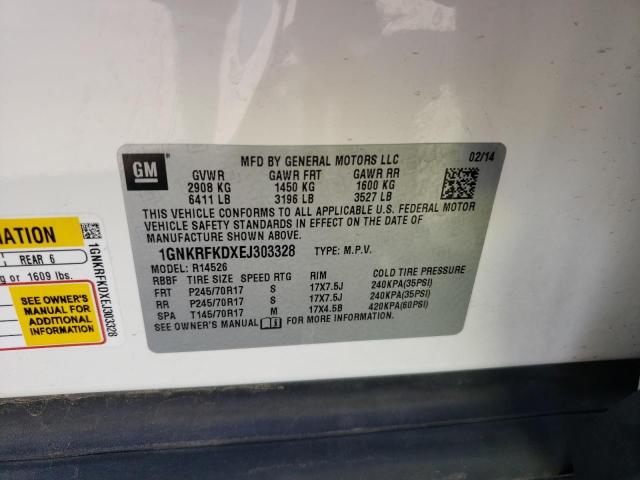 Photo 10 from auction – 2014 CHEVROLET TRAVERSE L with VIN 1GNKRFKDXEJ303328