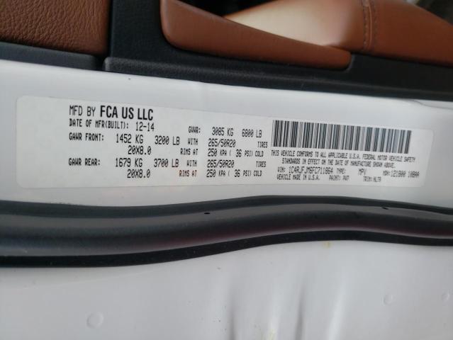 Photo 10 from auction – 2015 JEEP GRAND CHER with VIN 1C4RJFJM6FC711864