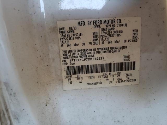 Photo 10 from auction – 2013 FORD F150 SUPER with VIN 1FTFX1CF7DKE62321