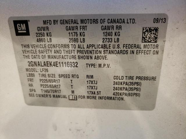Photo 10 from auction – 2014 CHEVROLET EQUINOX LS with VIN 2GNALAEK4E1116932