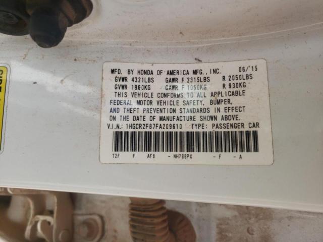 Photo 10 from auction – 2015 HONDA ACCORD EXL with VIN 1HGCR2F87FA209610